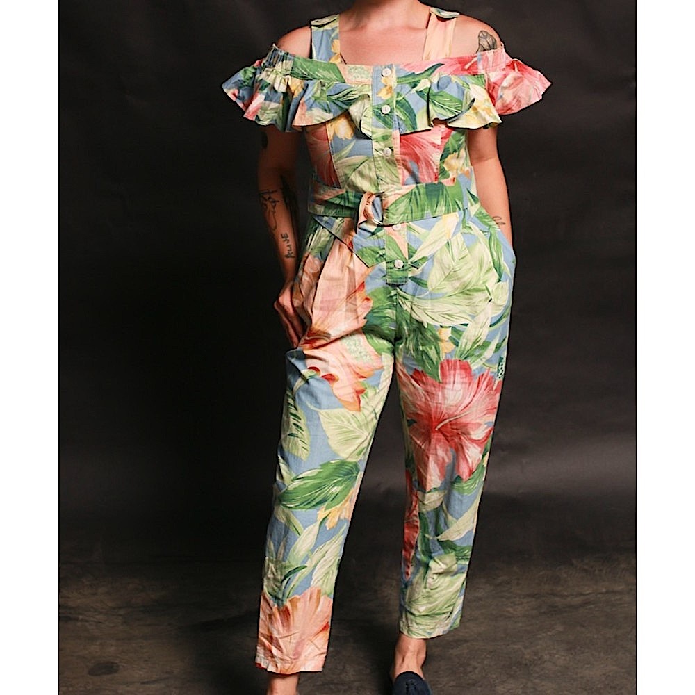 Vintage 90’s D. Frank Floral Jumpsuit & Belt